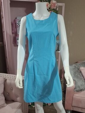 Blue Sleeveless A-Line Dress                 CALIFORNIA CONCEPTS